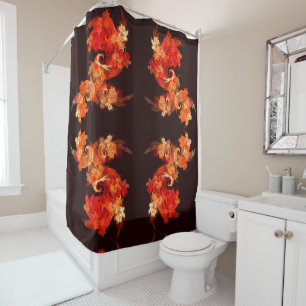 Dancing Firebirds Abstract Art Shower Curtain