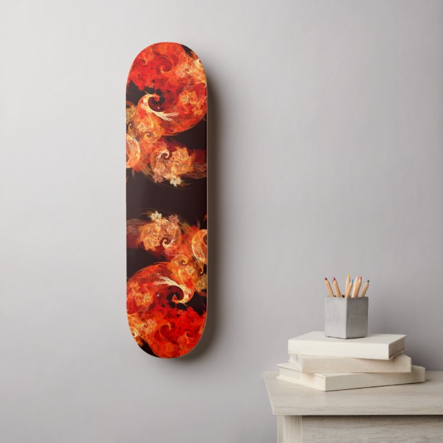 Dancing Firebirds Abstract Art Skateboard (Wall Art)