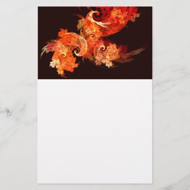 Dancing Firebirds Abstract Art Stationery (Front)