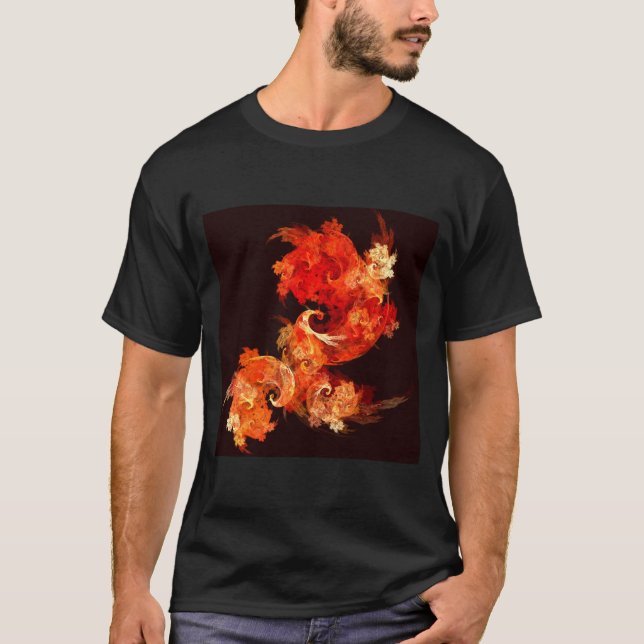 Dancing Firebirds Abstract Art T-Shirt (Front)