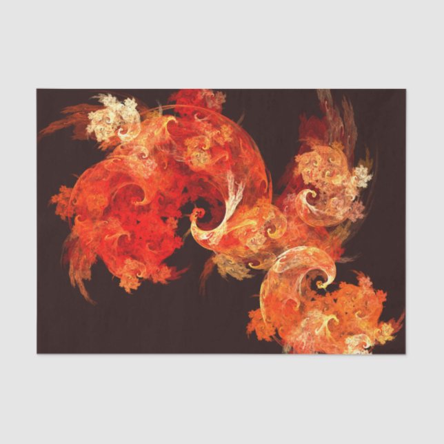 Dancing Firebirds Abstract Art Tissue Paper (Front)