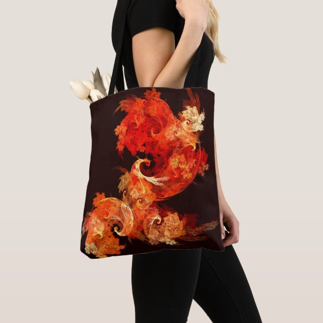 Dancing Firebirds Abstract Art Tote Bag (Close Up)
