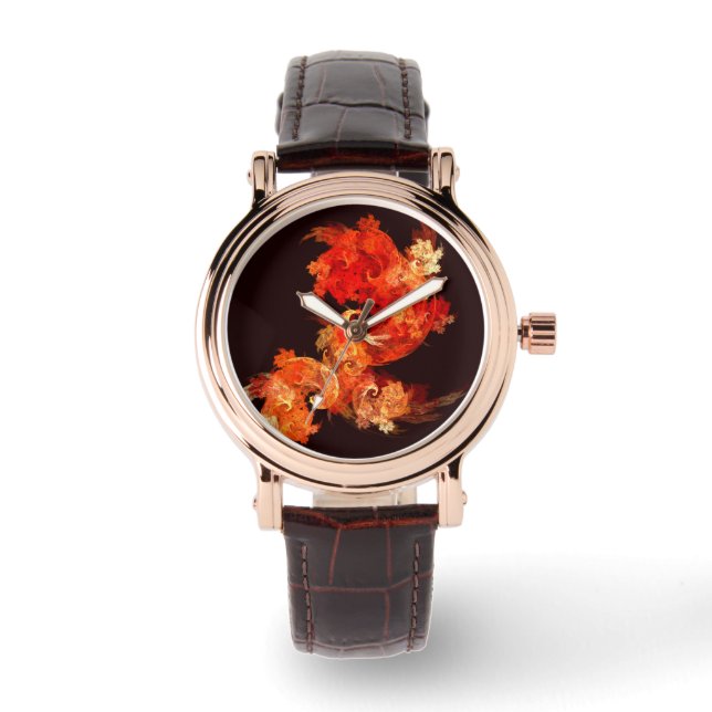 Dancing Firebirds Abstract Art Watch (Front)