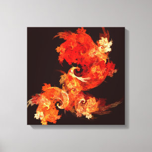 Dancing Firebirds Abstract Quad Canvas Print