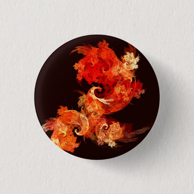 Dancing Firebirds Art Modern Fractal Abstract 3 Cm Round Badge (Front)