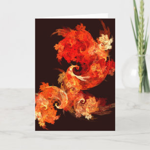 Dancing Firebirds Art Modern Fractal Abstract Card