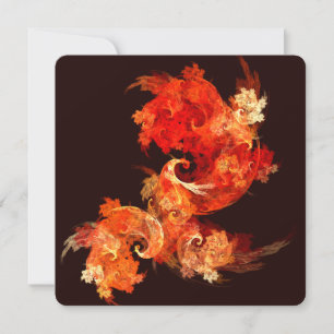 Dancing Firebirds Art Modern Fractal Abstract Invitation