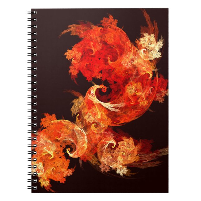 Dancing Firebirds Art Modern Fractal Abstract Notebook (Front)