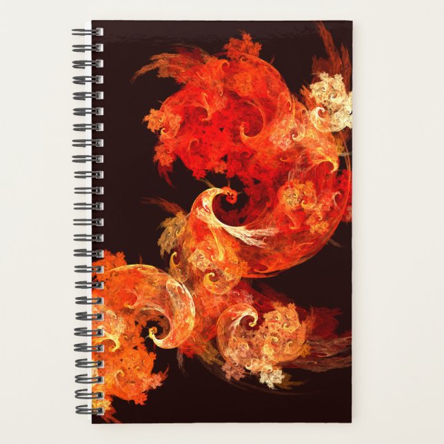 Dancing Firebirds Art Modern Fractal Abstract Planner (Front)