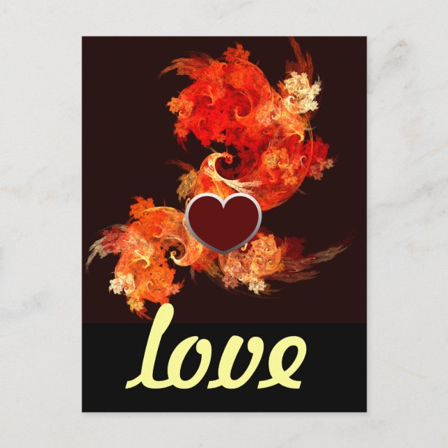 Dancing Firebirds Art Modern Fractal Abstract Postcard (Front)