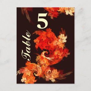 Dancing Firebirds Table Number Postcard
