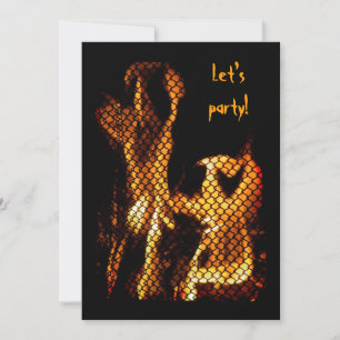 Dancing Flames Halloween Invitation