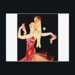 Dancing Flapper Postcard<br><div class="desc">A flapper in the 1920s dances with an elegant man in a tuxedo.</div>