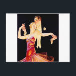 Dancing Flapper Postcard<br><div class="desc">A flapper in the 1920s dances with an elegant man in a tuxedo.</div>