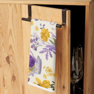 Dancing flower tea towel