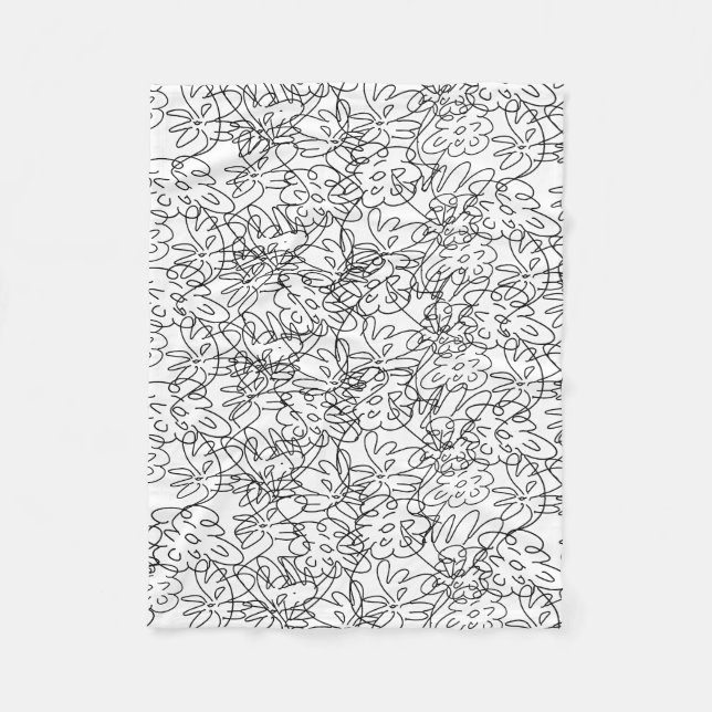 Dancing Flowers Fleece Blanket (Front)