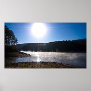 Dancing Fog at Sunrise on Lake Ouachita Poster