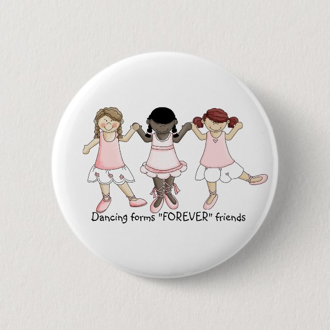 Dancing forms "FOREVER" Friends Button (Front)