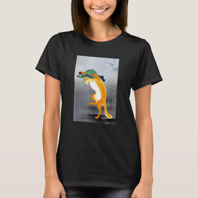 Dancing Fox by Ohara Koson T-Shirt (Front)