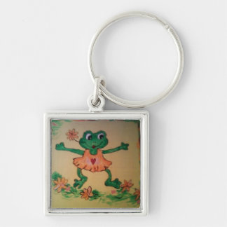 Dancing frog key ring