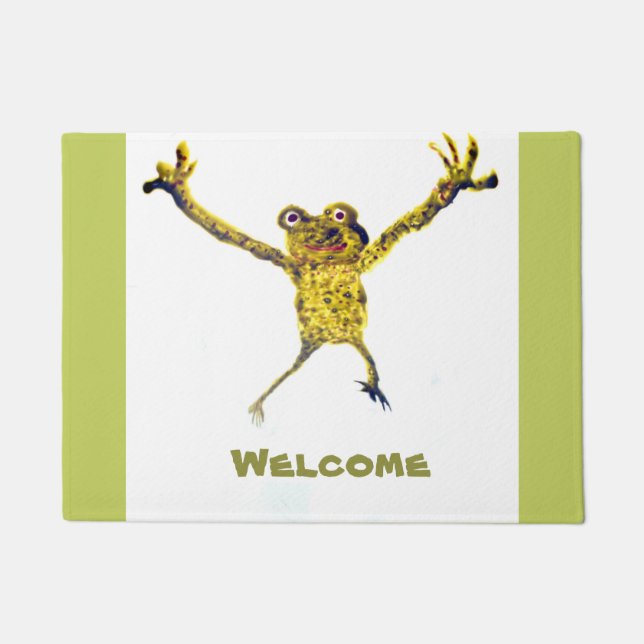 Dancing Frog Welcoming Doormat (Front)