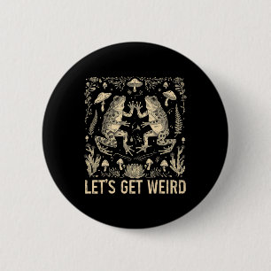 Dancing Frogs And Mushrooms Cottagecore Let's Get 6 Cm Round Badge