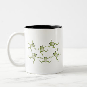 Dancing Frogs Cute Amphibian Nature Lover Gift Two-Tone Coffee Mug
