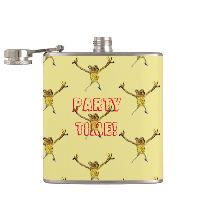Dancing Frogs Funny Animal Hip Flask (Opened)