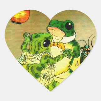 Dancing Frogs Heart Sticker