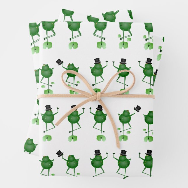 Dancing Frogs Wrapping Paper Sheets (In situ)