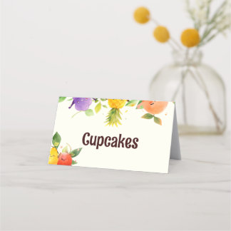 Dancing Fruit Birthday Party Food Tent Card