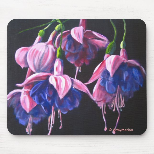 Dancing Fuschias Mouse Mat (Front)