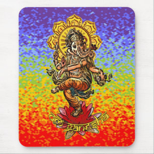 DANCING GANESHA chakren colours Mouse Pad