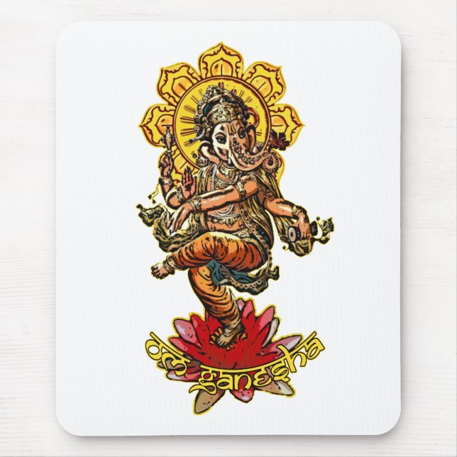 DANCING GANESHA | make your own background Mouse Pad (Front)