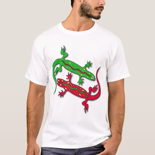 Dancing Gecko Lizards T-Shirt (Front)