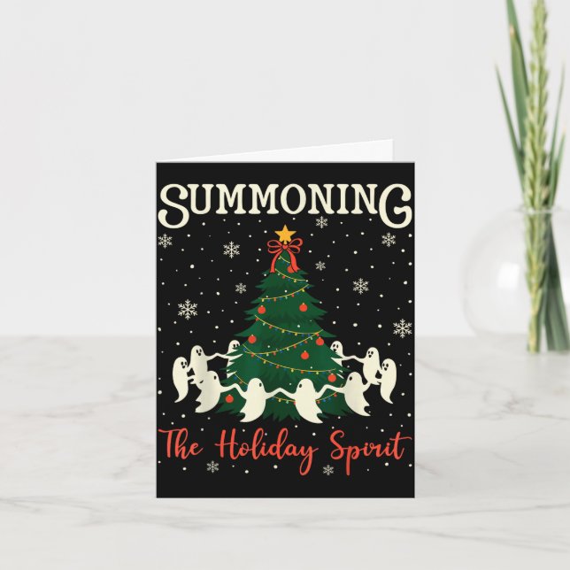 Dancing ghost christmas funny summoning the card (Front)
