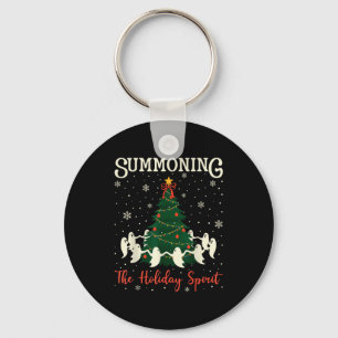 Dancing ghost christmas funny summoning the key ring