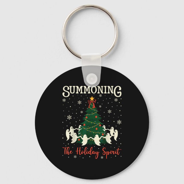 Dancing ghost christmas funny summoning the key ring (Front)