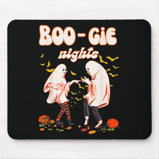 Dancing Ghost With Pumpkin Halloween Women's Graph Mouse Pad (Front)