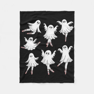 Dancing Ghosts Halloween Ballet Teacher Spooky Fleece Blanket