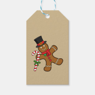 Dancing Gingerbread Man Gift Tags