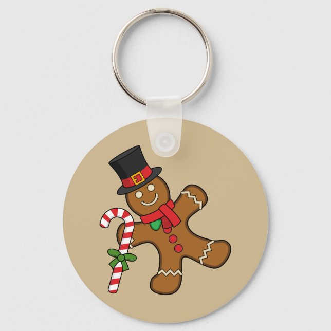 Dancing Gingerbread Man Key Ring (Front)