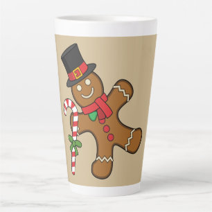 Dancing Gingerbread Man Latte Mug