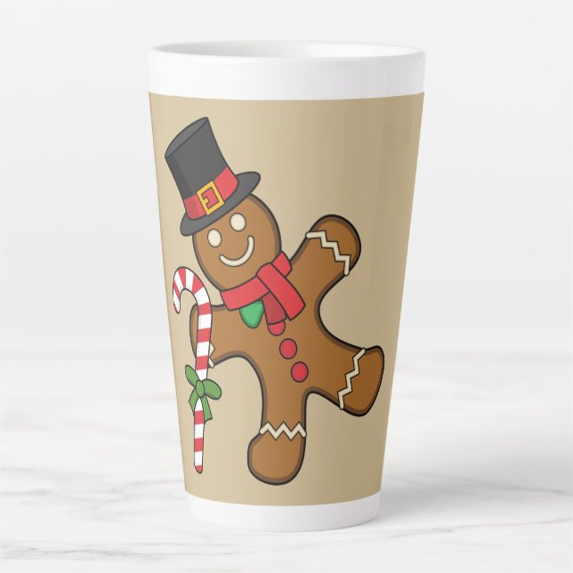 Dancing Gingerbread Man Latte Mug (Front)