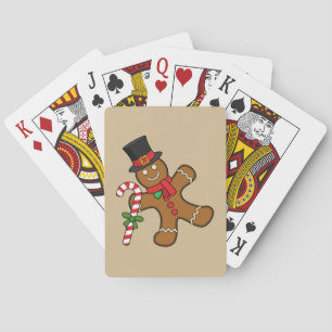Dancing Gingerbread Man Playing Cards
