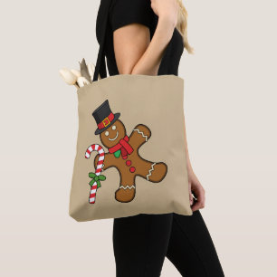 Dancing Gingerbread Man Tote Bag