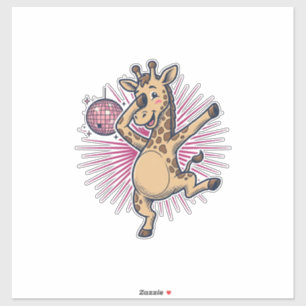 Dancing Giraffe Disco Ball Vintage Engraving Shirt