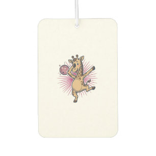Dancing Giraffe Disco Ball Vintage Engraving Shirt Car Air Freshener