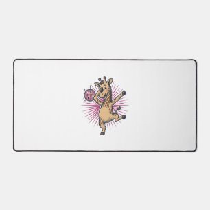 Dancing Giraffe Disco Ball Vintage Engraving Shirt Desk Mat
