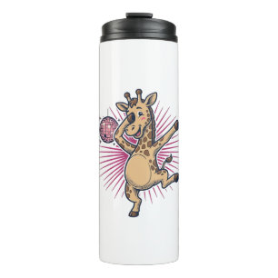 Dancing Giraffe Disco Ball Vintage Engraving Shirt Thermal Tumbler